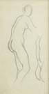 MARIO TOZZI, Standing Female Nude, black chalk
